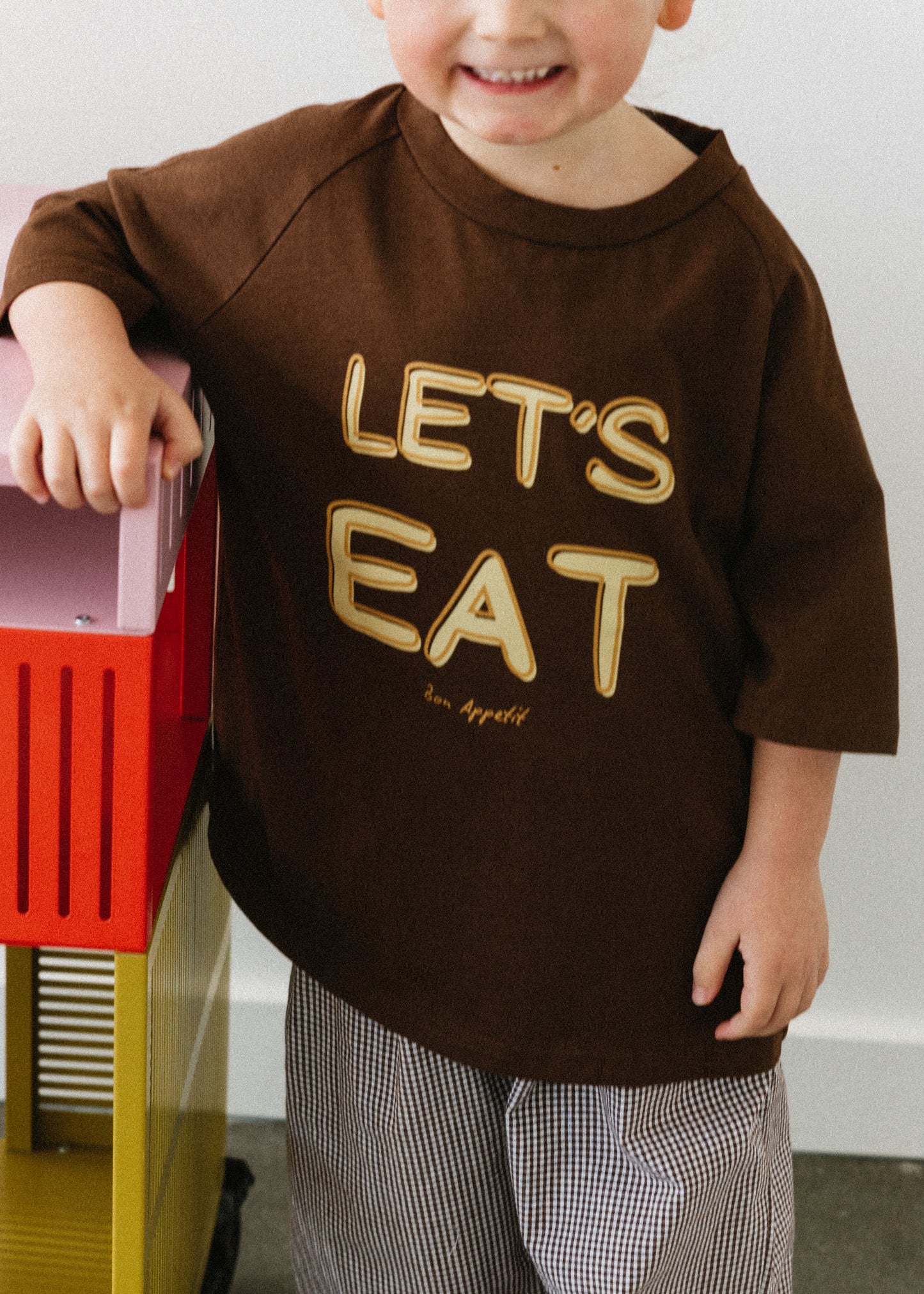 Graphic Tee- Let's Eat- Brown