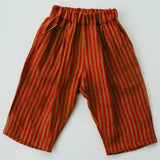 Linen Stripe Pants- Tomato