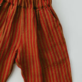 Linen Stripe Pants- Tomato