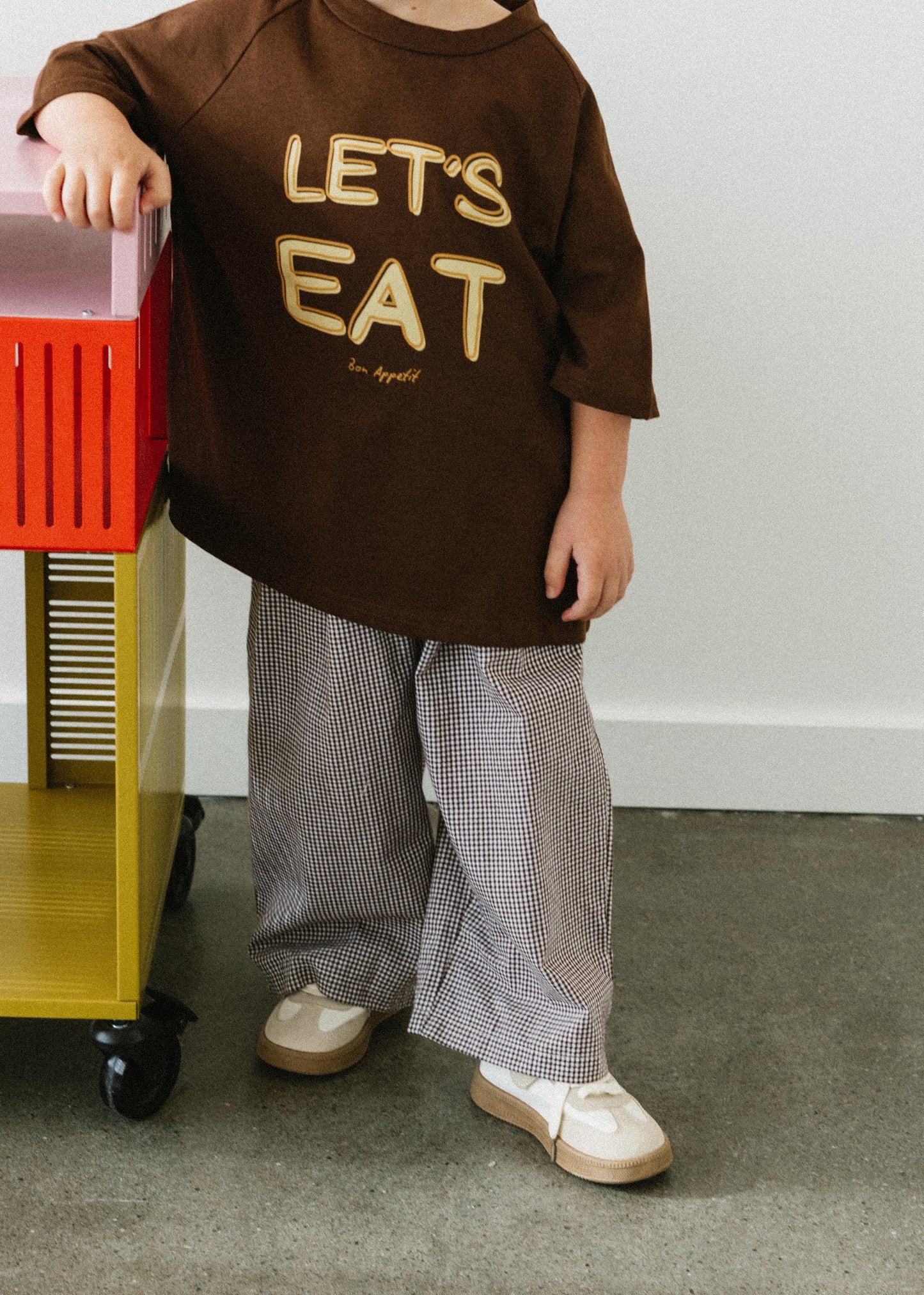 Graphic Tee- Let's Eat- Brown