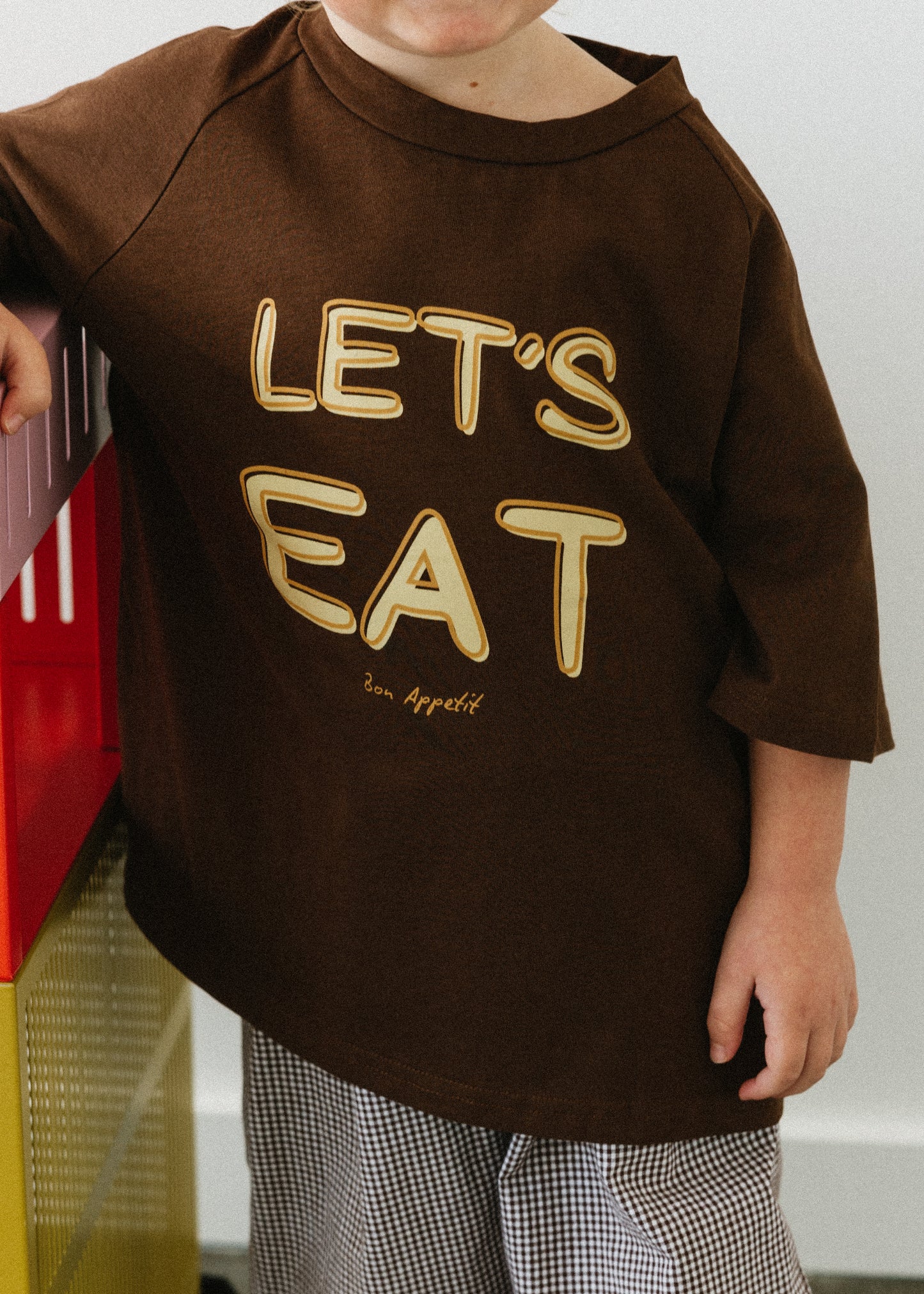 Graphic Tee- Let's Eat- Brown