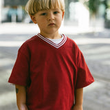 Varsity V-Neck Tee- Maroon