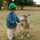 Lightweight Striped Crewneck- Blue