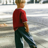 Varsity V-Neck Tee- Maroon