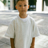 Varsity V-Neck Tee- Gray Melange