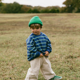 Lightweight Striped Crewneck- Blue