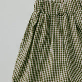 Textured Mini Check Pants- Green
