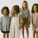 Oversized Overalls- Speckled Cream