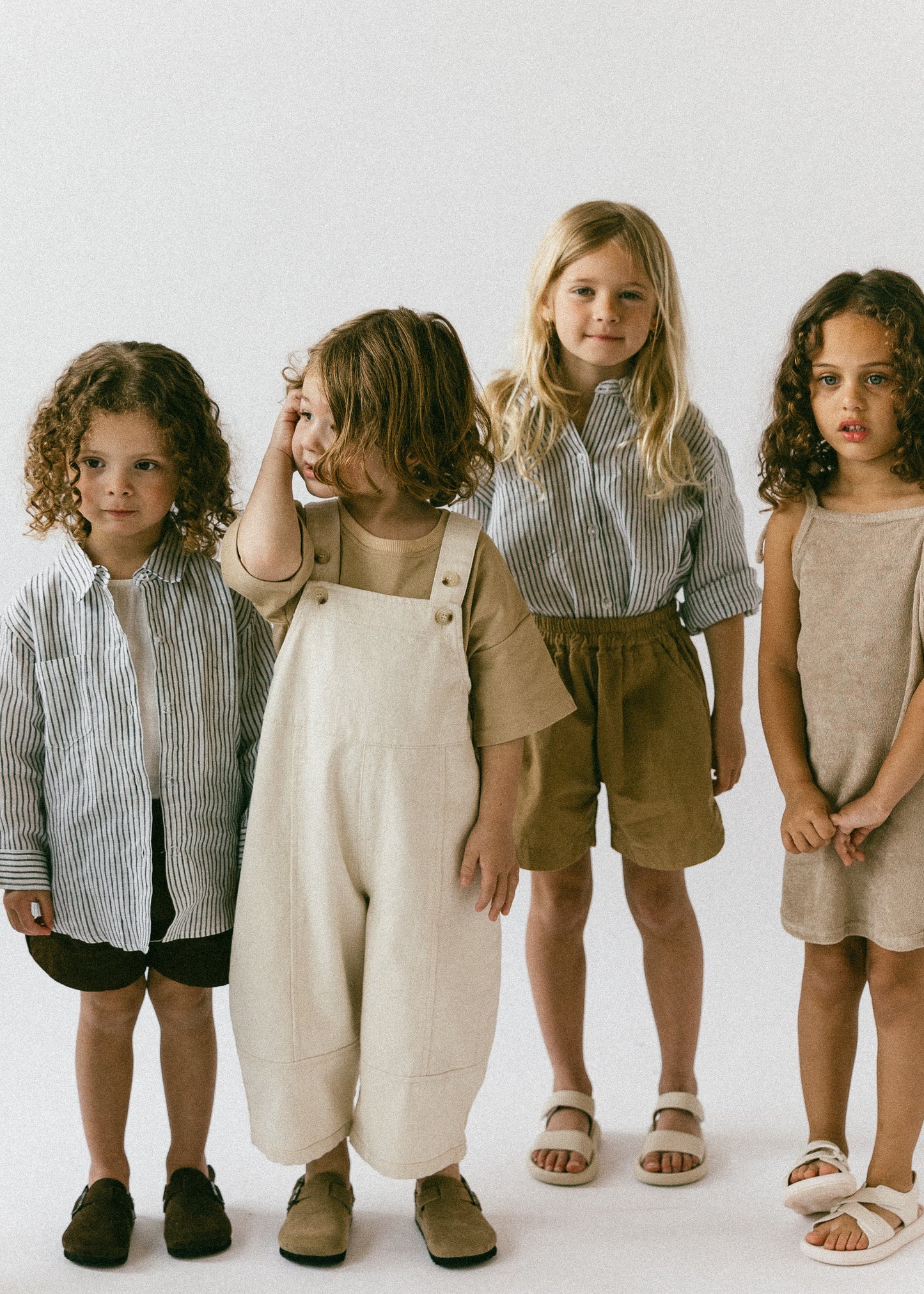 Oversized Overalls- Speckled Cream