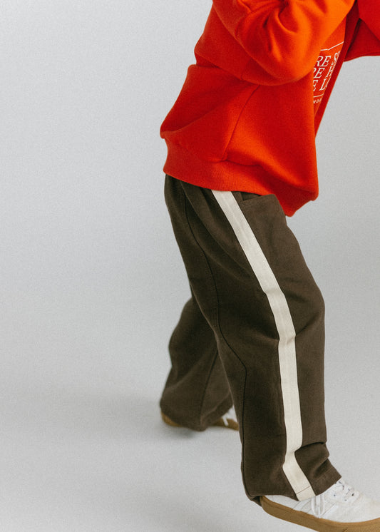 Side Stripe Pants- Brown