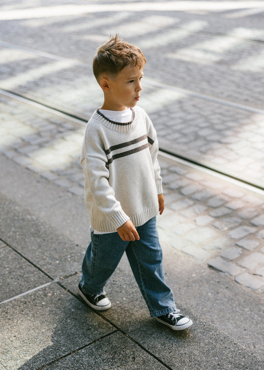 Double Stripe Knit- Oat