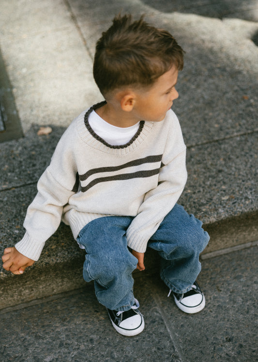 Double Stripe Knit- Oat
