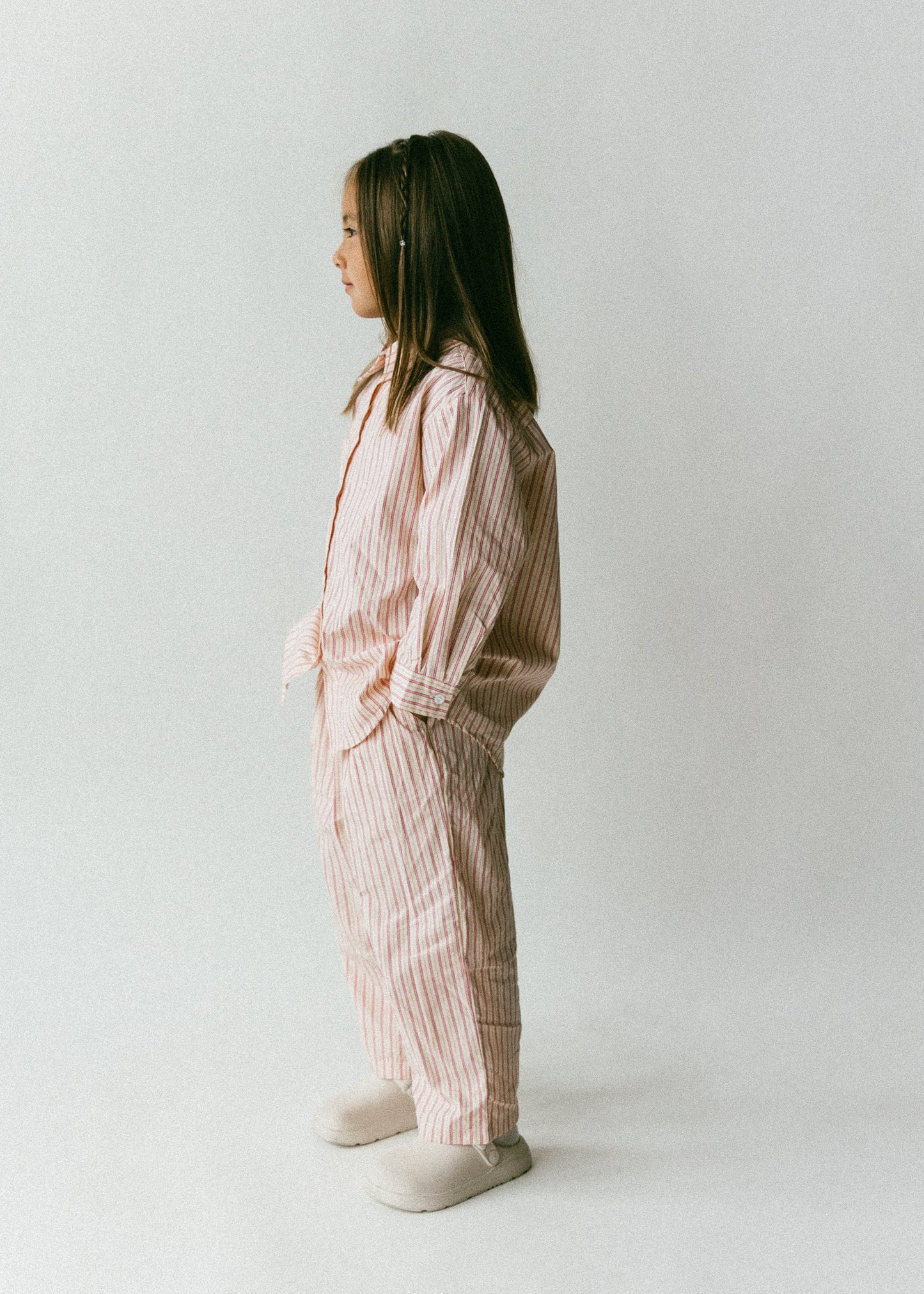 Classic Stripe Button Up- Pink