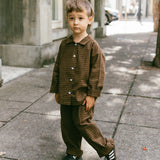 Grid Trousers- Brown