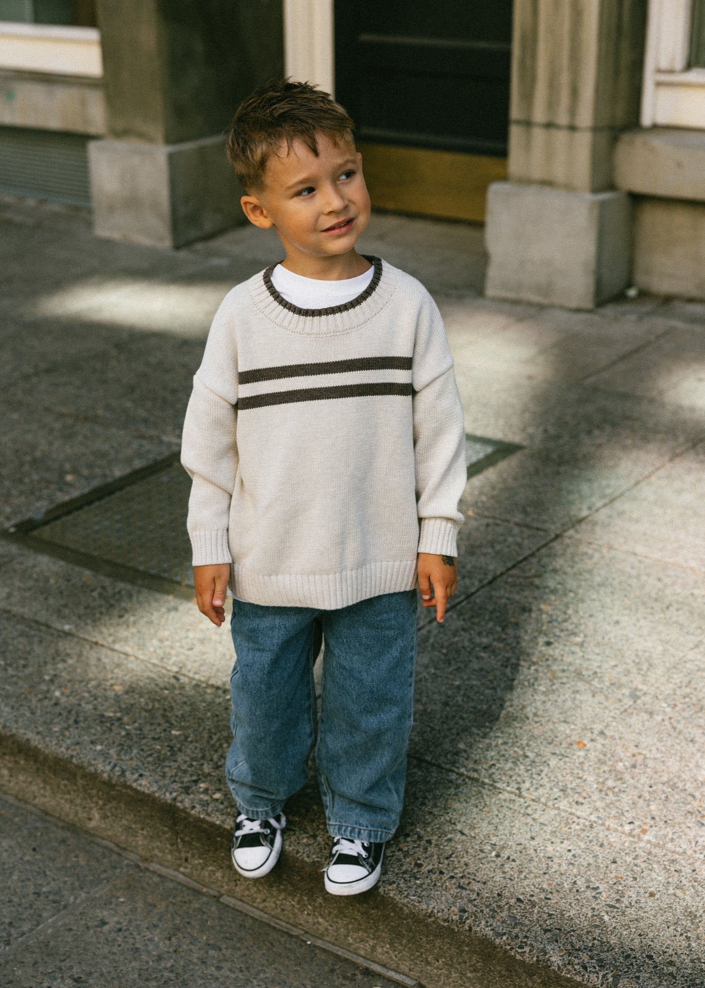 Double Stripe Knit- Oat
