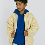 Striped Cotton Bomber- Yellow