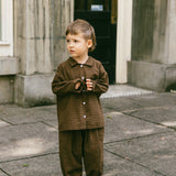 Grid Trousers- Brown