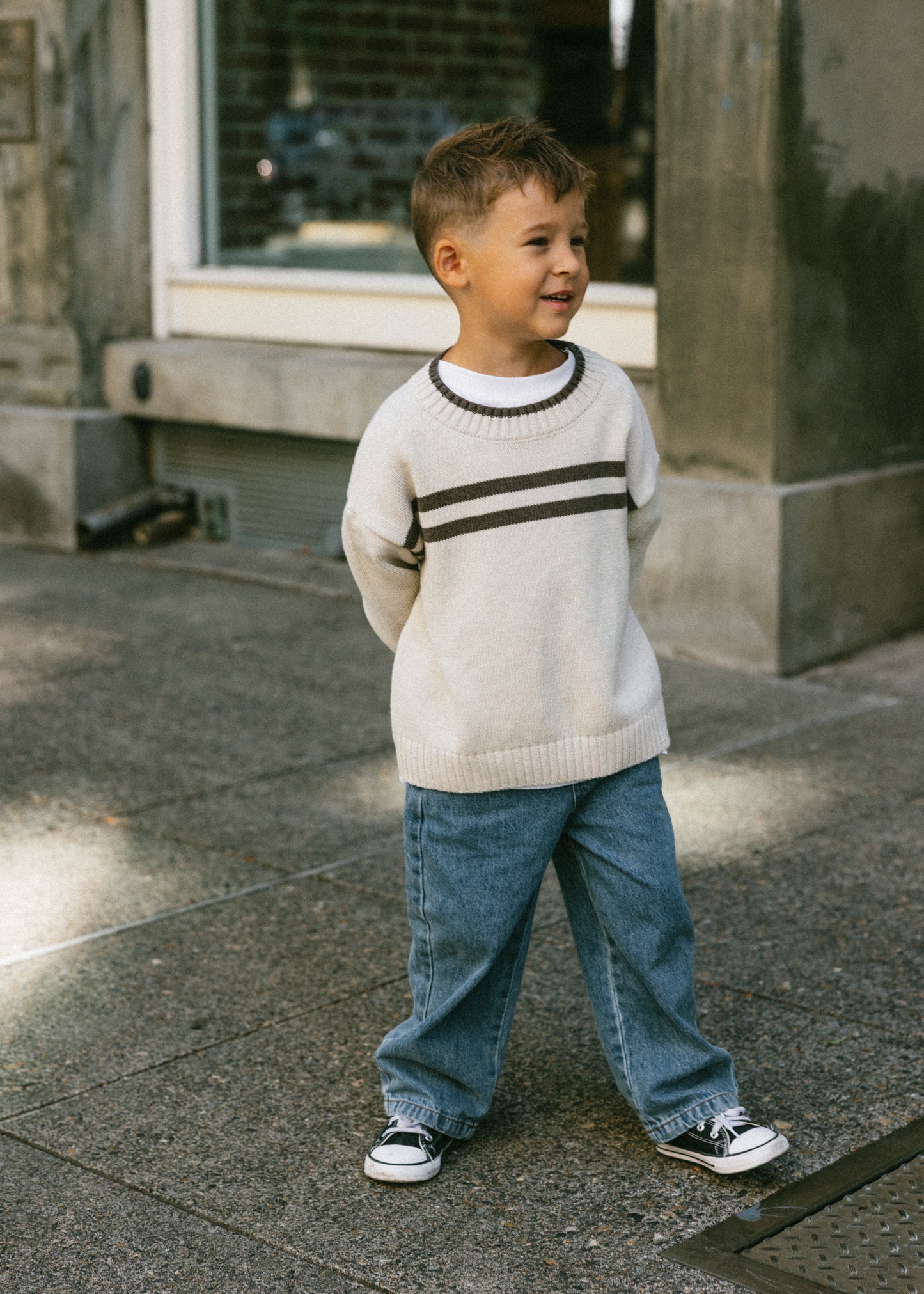 Double Stripe Knit- Oat