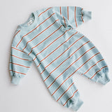 Lightweight Striped Jumpsuit- Light Blue