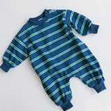 Lightweight Striped Jumpsuit- Blue