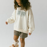 Striped Terry Shorts- Brown