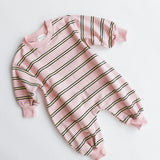Lightweight Striped Jumpsuit- Pink