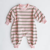 Lightweight Striped Jumpsuit- Pink