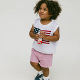 Sweater Vest- Flag- White