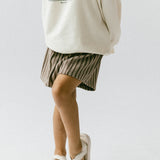 Striped Terry Shorts- Brown