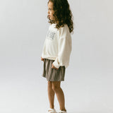 Striped Terry Shorts- Brown