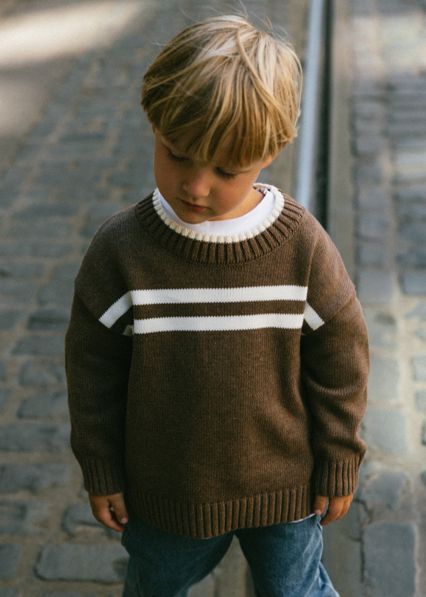 Double Stripe Knit- Mocha