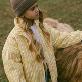 Striped Cotton Bomber- Yellow