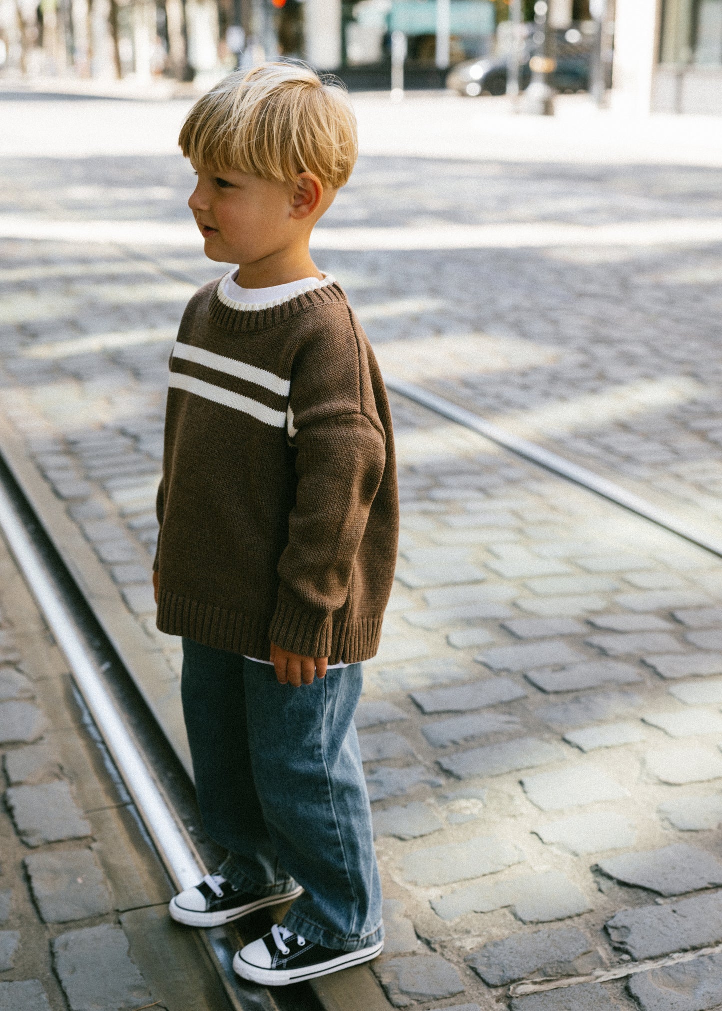 Double Stripe Knit- Mocha