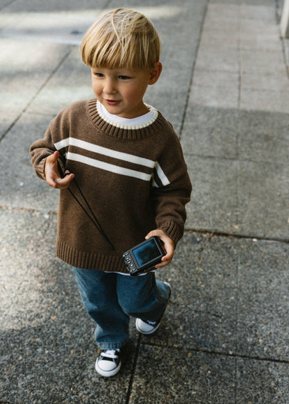 Double Stripe Knit- Mocha