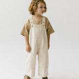 Oversized Overalls- Speckled Cream
