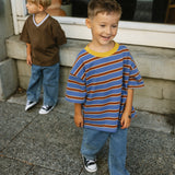 Striped Retro Tee- Blue