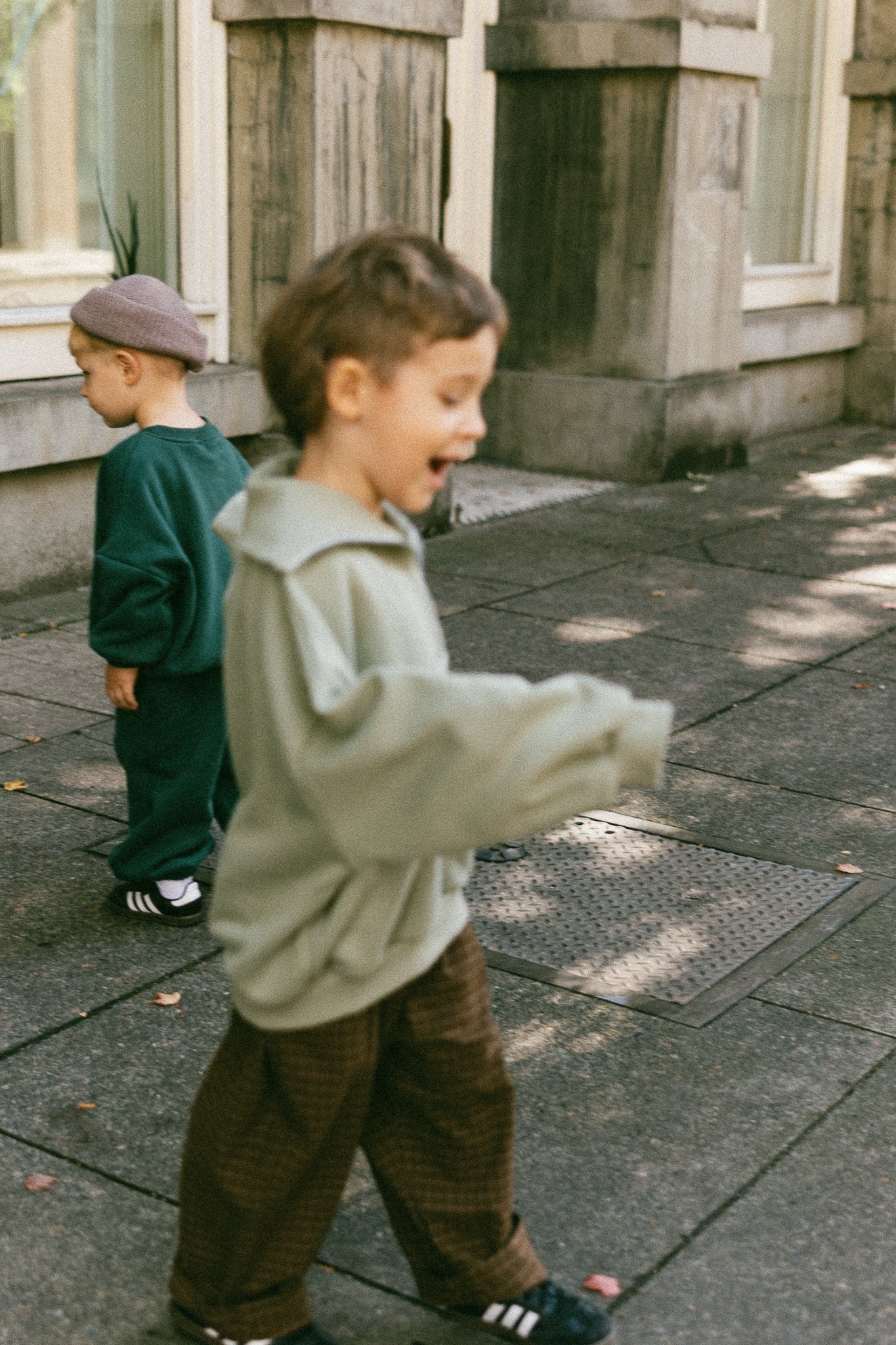 Half Zip Sweater- Washed Green