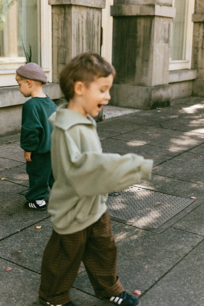 Half Zip Sweater- Washed Green