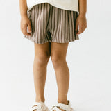 Striped Terry Shorts- Brown