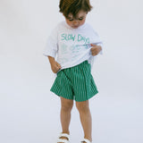 Striped Shorts- Green