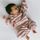Lightweight Striped Jumpsuit- Pink