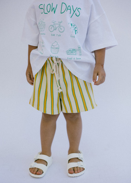 Terry Cloth Shorts- Yellow & Green