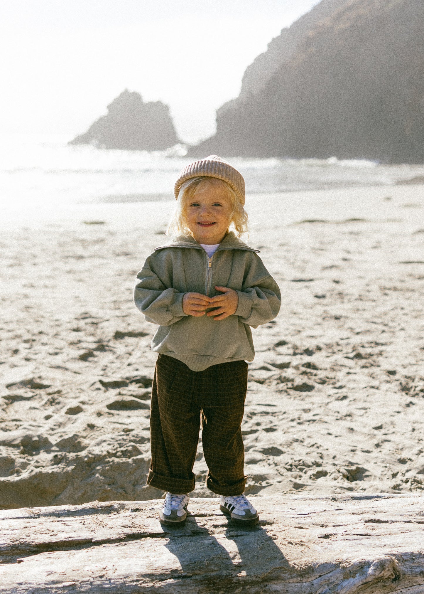 Half Zip Sweater- Washed Green