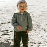 Half Zip Sweater- Washed Green