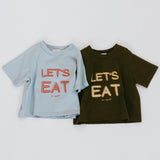 Graphic Tee- Let's Eat- Baby Blue