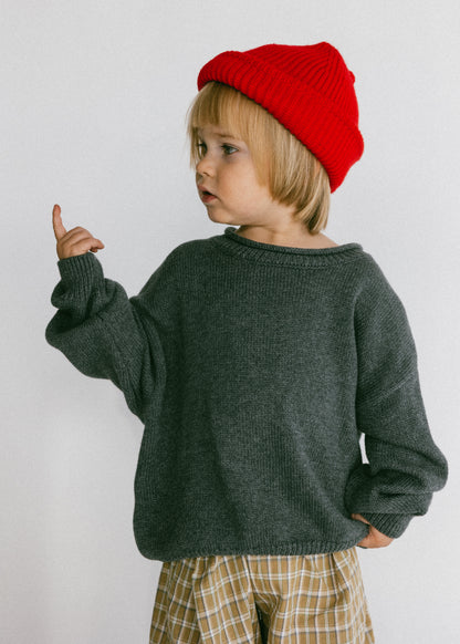 Rollneck Knit- Charcoal