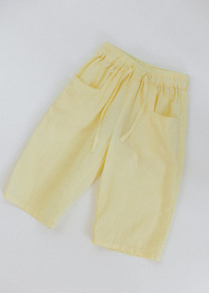 Textured Wide Pant- Lemon