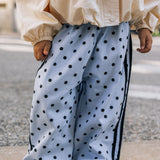 Polka Dot Racer Pants - Light Blue