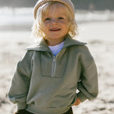 Half Zip Sweater- Washed Green