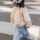 Polka Dot Racer Pants - Light Blue